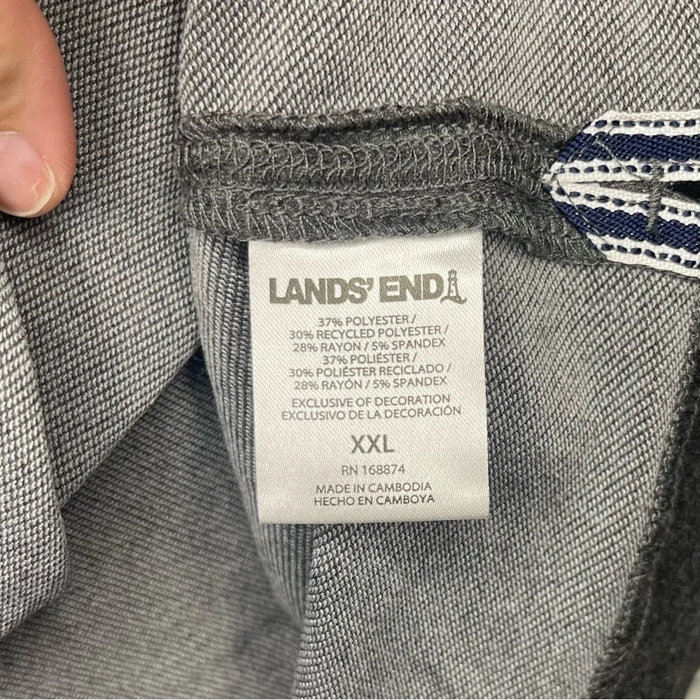 Lands' End Men's Classic Fit 4-Way Stretch Tee Dark Gray - Picture 5 of 5